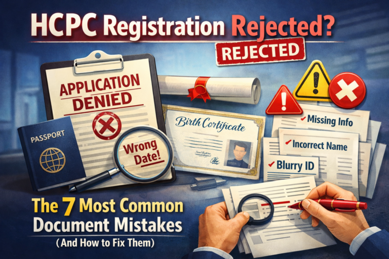 HCPC Registration Rejected? The 7 Most Common Document Mistakes (And How to Fix Them)